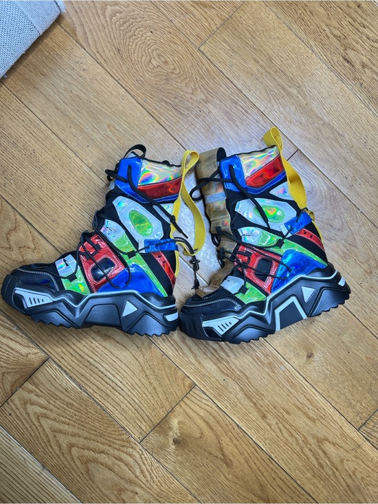 Anthony Wang Holographic Multi-Color High-Top platform Sneakers